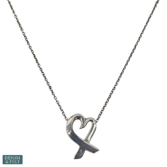 Tiffany & Co. Paloma Picasso Loving Heart Necklace Sterling Silver 16” Chain - Picture 7 of 15